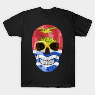 Kiribati Flag Skull - Gift for I-Kiribati With Roots From Kiribati T-Shirt